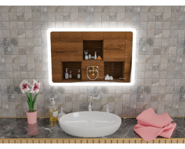 Зеркало с мягкой интерьерной подсветкой для ванной комнаты Катани 140х80 см