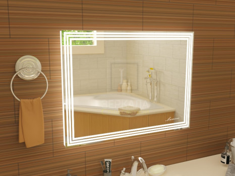 Зеркало в ванную комнату с подсветкой светодиодной лентой Люмиро Экстра