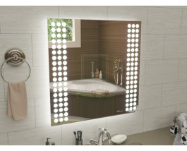 Квадратное зеркало с подсветкой для ванной Терамо 80x80 см