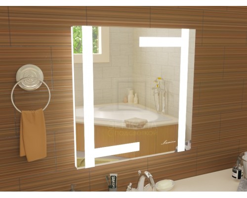 Квадратное зеркало в ванную с подсветкой Витербо размером 700x700 мм