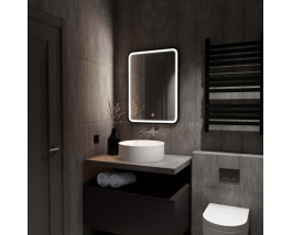 Зеркало с подсветкой для ванной комнаты Моника в черной рамке