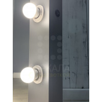 Гримерное зеркало серое с подсветкой 90х70 см 14 ламп