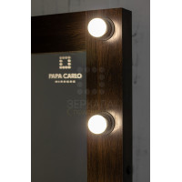 Гримерное зеркало с лампочками 80х80 с подсветкой по бокам премиум