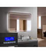 SMART зеркало в ванную комнату с подсветкой, часами и блютуз Анкона Смарт 80х60 см