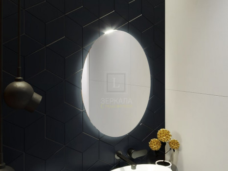 Овальное зеркало в ванну с подсветкой Априка 50х80 см