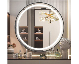 Круглое зеркало с подсветкой для ванной комнаты Дельта Блэк