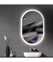 Умное зеркало в ванную комнату с подсветкой, часами и музыкой Джевел Смарт