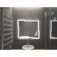 Зеркало в ванную комнату с подсветкой светодиодной лентой Лавелло