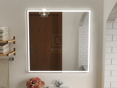 Зеркало с подсветкой для ванной комнаты Люмиро Слим 75х75 см