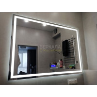 SMART зеркало в ванную комнату с подсветкой, часами и блютуз Люмиро Смарт 80х60 (800х600 мм) 