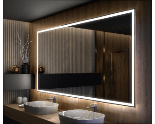 Большое зеркало в ванну с подсветкой Люмиро 200х200