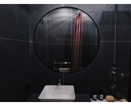 Зеркало с парящей подсветкой для ванной комнаты в черной рамке Мун Блэк 100 см