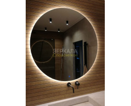 Круглое зеркало с парящей подсветкой для ванной комнаты Мун 900 мм