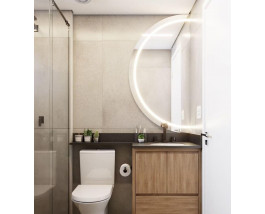 Полукруглое зеркало c подсветкой для ванной комнаты Мосоро