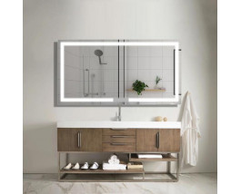Зеркало с подсветкой лентой для ванной комнаты Новара 150х70 см