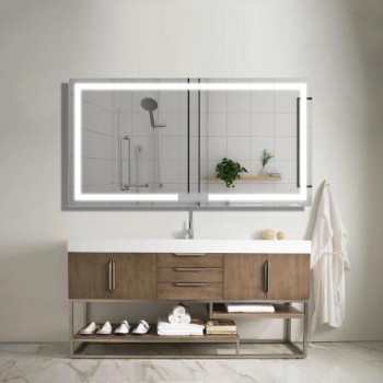 Зеркало с подсветкой лентой для ванной комнаты Новара 180х80 см