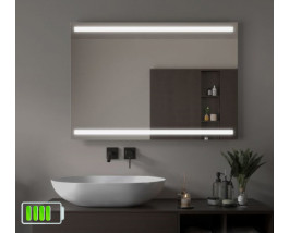 Зеркало с подсветкой по бокам для ванной комнаты Парма на батарейках (аккумуляторе)