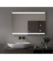 Умное зеркало в ванную комнату с подсветкой, часами и музыкой Парма Смарт