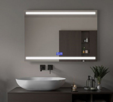 Умное зеркало в ванную комнату с подсветкой, часами и музыкой Парма Смарт