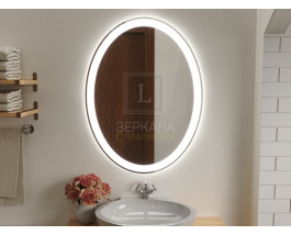 Овальное зеркало в ванную комнату с подсветкой Амелия 600х900 мм