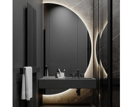 Полукруглое зеркало c подсветкой для ванной комнаты Салвадор 200х100 см