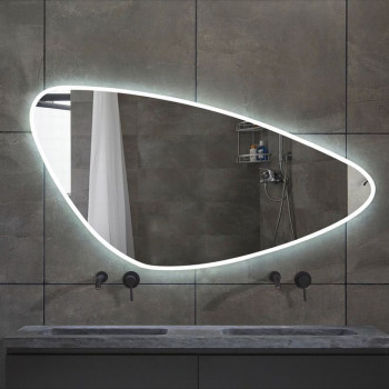 Овальное зеркало в ванную комнату с подсветкой светодиодной лентой Сейлу
