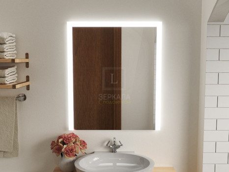 Зеркало с подсветкой для ванной комнаты Серино 65х65 см