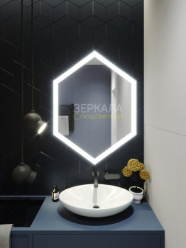 Зеркало в ванную комнату с подсветкой Тревизо Слим 90х80 см