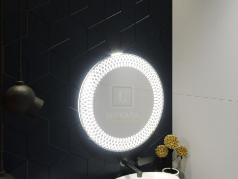 Зеркало в ванную комнату с подсветкой светодиодной лентой Варедо