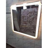 Зеркало в ванную комнату с контурной подсветкой светодиодной лентой Милан
