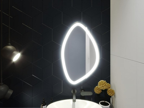 Зеркало в ванную комнату с подсветкой светодиодной лентой Васто