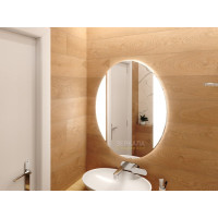 Овальное зеркало в ванну с подсветкой Верноле 40х70 см