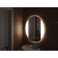 Овальное зеркало в ванну с подсветкой Верноле 50х80 мм
