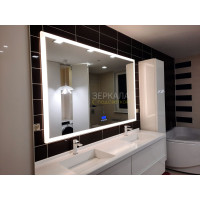 Умное зеркало в ванную комнату с подсветкой, часами и музыкой Верона Смарт-Д