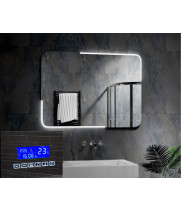 SMART зеркало в ванную комнату с подсветкой, часами и блютуз Паркер Смарт 80х60 см