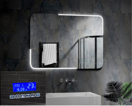 SMART зеркало в ванную комнату с подсветкой, часами и блютуз Паркер Смарт 