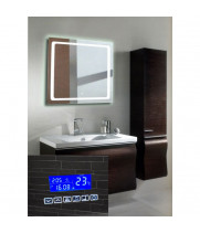 SMART зеркало в ванную комнату с подсветкой, часами и блютуз Катро Смарт 70 см
