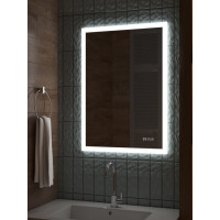 Зеркало для ванной с подсветкой и часами Селивья
