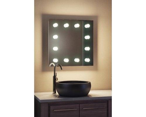 Зеркало для макияжа с подсветкой в ванную комнату Регал 40x40 см