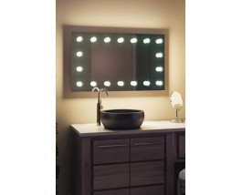 Зеркало для ванны с подсветкой лампочками Мелани 140х60 см
