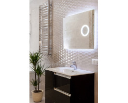 Зеркало с подсветкой и увеличительной линзой для ванной комнаты Прайм