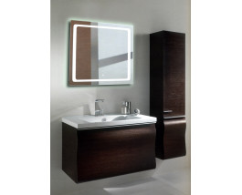Квадратное зеркало с подсветкой в ванной Катро 45х45 см