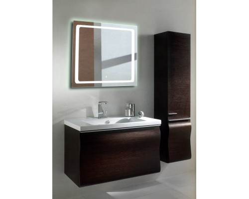 Квадратное зеркало с подсветкой в ванной Катро 60x60 см