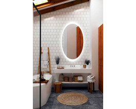 Овальное зеркало в ванну с подсветкой Мелодия 50х80 см