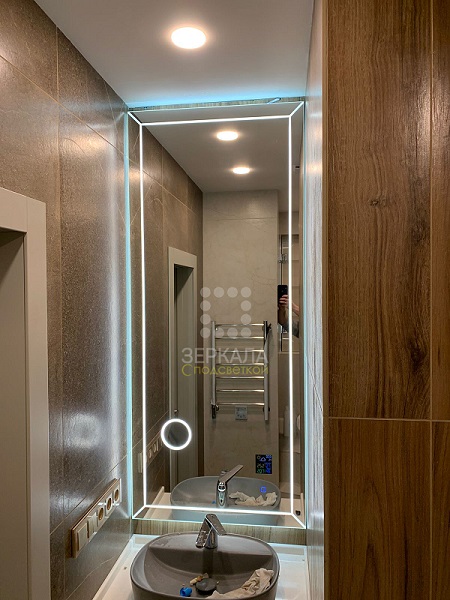 зеркало для ванной комнаты с подсветкой и увеличением Айрис
