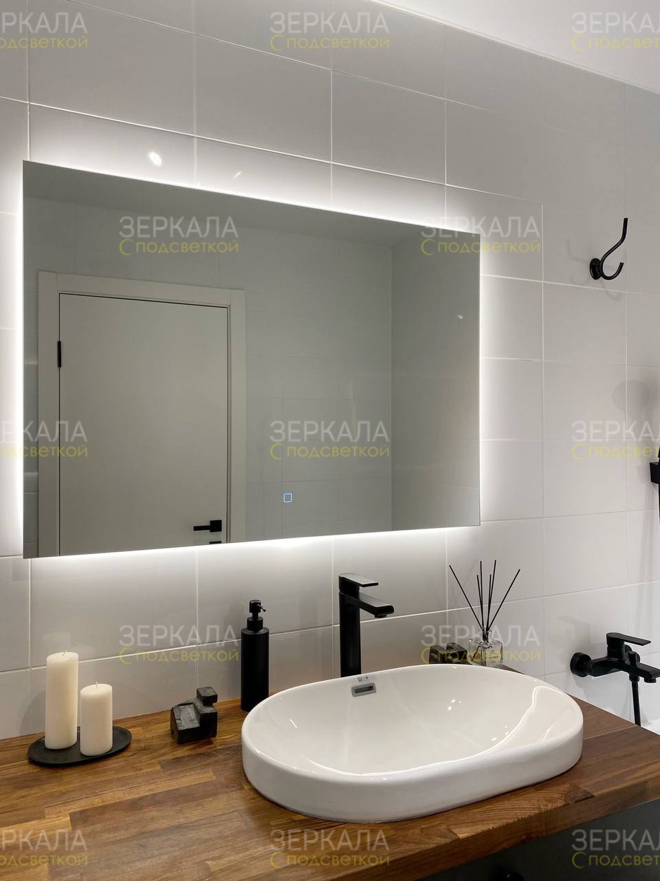 зеркало для ванной комнаты с подсветкой Прайм 1000х800 