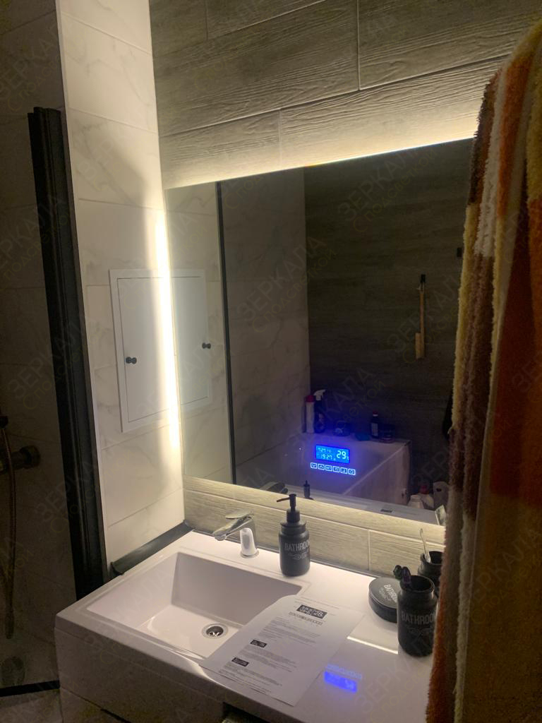 зеркало для ванной комнаты с парящей подсветкой и аудиосистемой bluetooth 